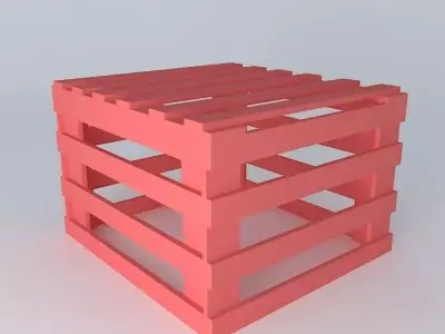 caixote-palets wooden crate Free 3D model
