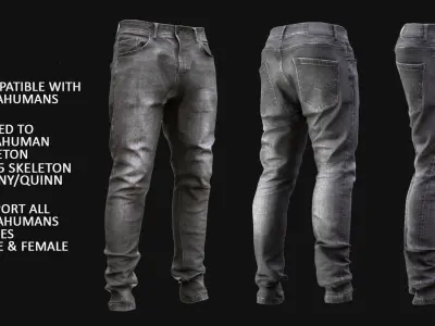 Jeans 56 - All MH Bodies - UE5 Skeletons - Rigged Low-poly 3D model