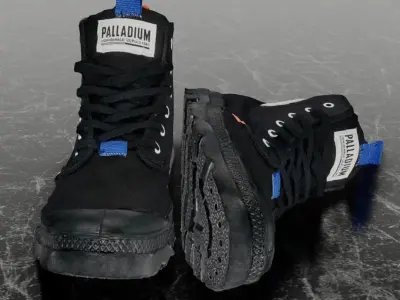 PALLADIUM PAMPA MONO METRO BLACK 3D SHOES Low-poly 3D model