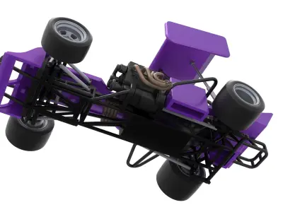 Supermodified front engine Winged race car Scale 1 to 25 3D print model