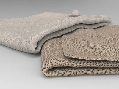 Shawl two folded towels 3D model