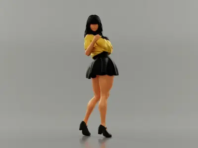 Pretty Attention Girl 3D print model