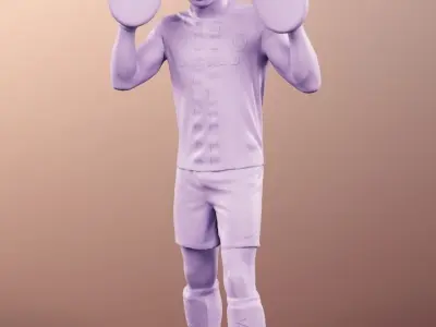 Kendal 12076 - Black Man Boxing 3D model