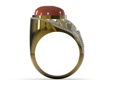 Gold stl 3d ready to print luxury ring model gr0180 3D print model