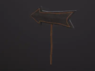 Trick or Treat Sign 3D Model Low-poly 3D model