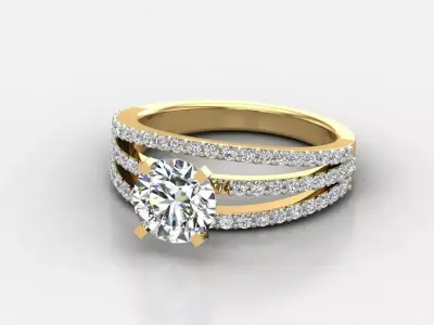 Luxury Engagement Ring 3D print model