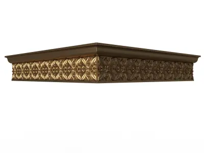 Cornice Decoration Molding 050 270 Degree Low-poly 3D model