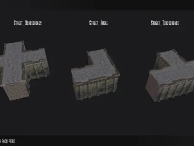 Steampunk Piers Model Pack Game Ready Kitbash Textured Low-poly 3D model