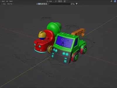 Cartoon truck Low-poly 3D model 3D model