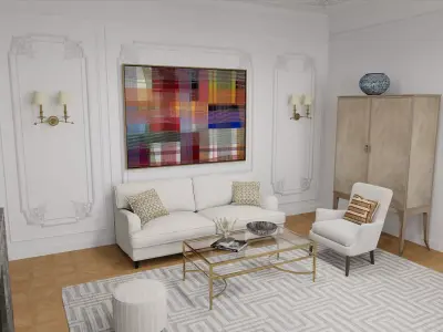 Modern Classic Living and Bedroom Set 3D model