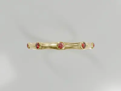 Ruby Glimmers Ring - 3D print ready 3D print model 3D print model