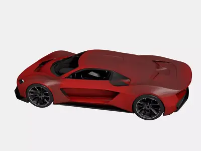 Aero Kit Super Car 3D Aerodynamic High Performance Sports Car 3D model