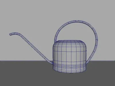 watering can brushed brass 3D model