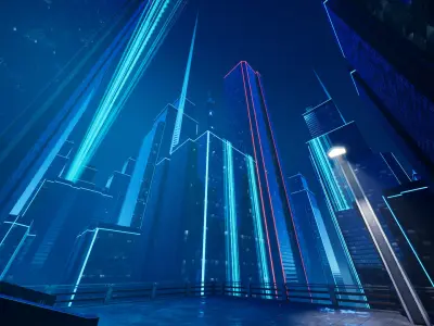 Electric City - Unreal Engine - Low-poly 3D model
