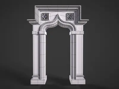 Highpoly Gothic Portal - type 5 3D model