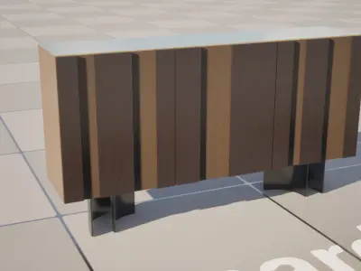 UE5 Credenza - Realistic Sideboard - Chest of Drawers Low-poly 3D model