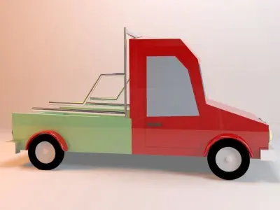 Cartoon Truck Low-poly 3D model buy