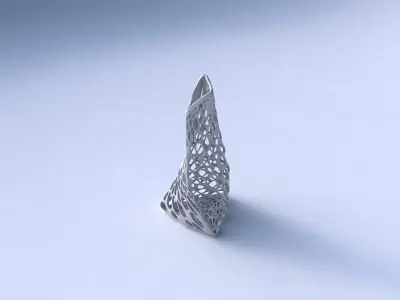 Vase twist grounded tipping triangle with twisted dense organ... 3D print model