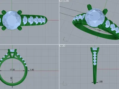 gold ring code 2 3D print model
