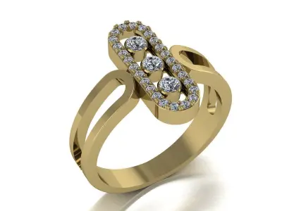 Messika Ring Gold 3D print model