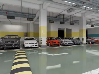 Parking  Low-poly 3D model