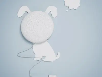 DIY Cartoon 3D Spotted Dog 3D model