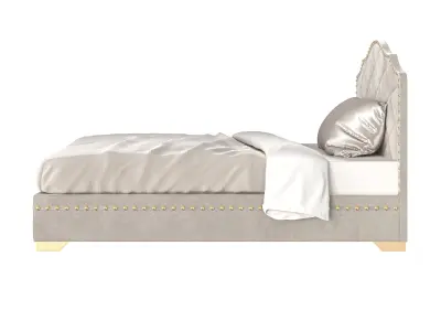 Luxe gold upholstered bed by MODENESE 3D model