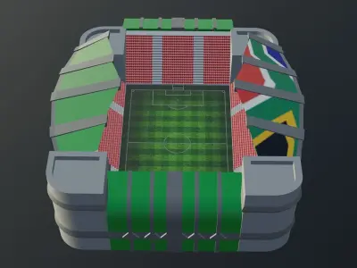 Football Stadium - South Africa Low-poly 3D model