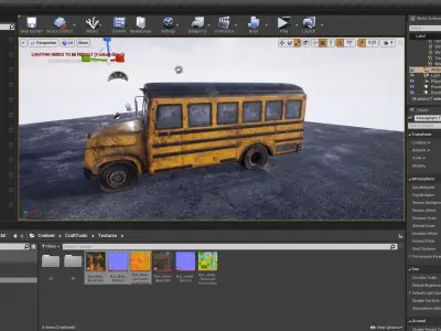 Old Rust School Bus Low-poly 3D model