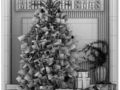 Christmas tree with ornaments 3D model