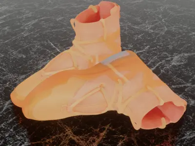NIKE AIR FEAR OF GOD ORANGE PULSE FOG 3D SHOES Low-poly 3D model