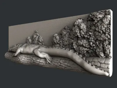 3d STL models for CNC crocodile 3D model