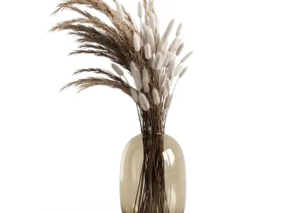 A bouquet of dry plants 3D model