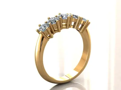 Riviera Ring Five Stones 3D print model