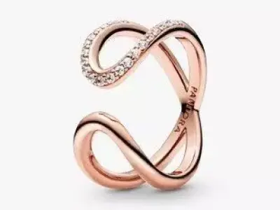 Rose Gold Alloy Curved Open Infinity Ring  3D print model