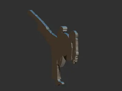 Karate Girl Relief Pendant 3D print model