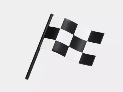 Racing flag Low-poly 3D model