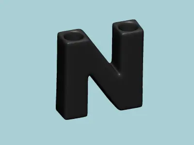 Vase N - Alphabet Vases Collection Letters - STL Printable 3D print model