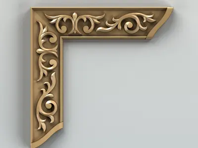 Carved decor corner 001 3D model