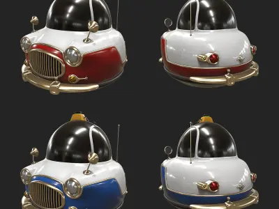 Stylized car 3d model Low-poly 3D model