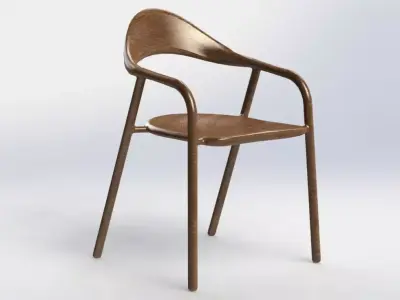 Chair with wooden legs 3D model purchase