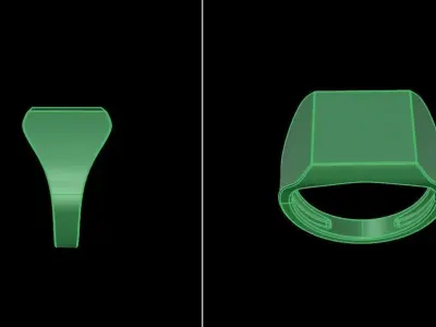 Dainty Narrow Tapper Square Signet Ring Mix Size 3D print model