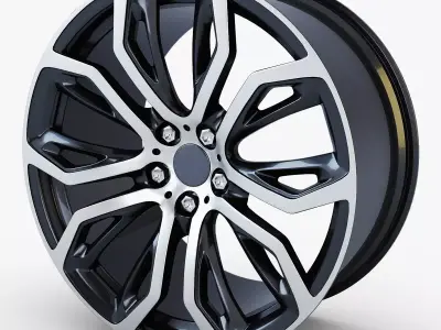 Style 375 wheel black Mid Poly Low-poly 3D model