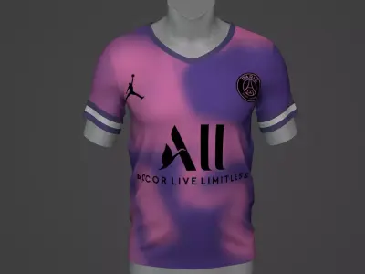 paris Saint-Germain Football Jersey T-Shirt - Soccer Kit Low-poly 3D model