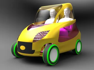 Electric car model Free 3D model