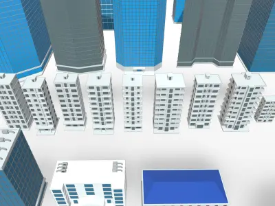 Buildings Low Poly Pack - 46 Models 3D model