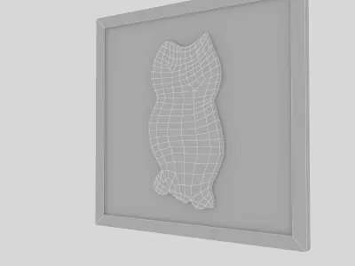 owl relief painting Low-poly 3D model