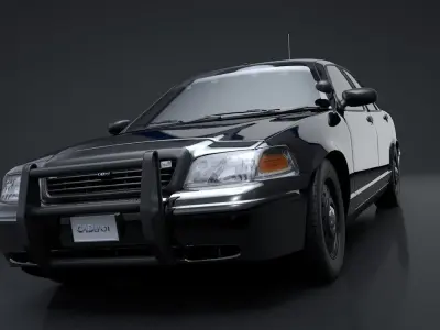 Undercover Police Car Rigged C4D Low-poly 3D model