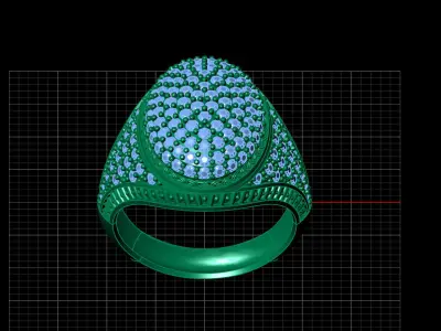 Print Ready STL 3DM  Gents Rings Diamond Men Ring  3D print model 147