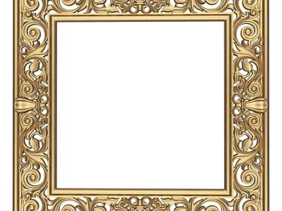 Classic Frame and Mirror 066 Low-poly 3D model